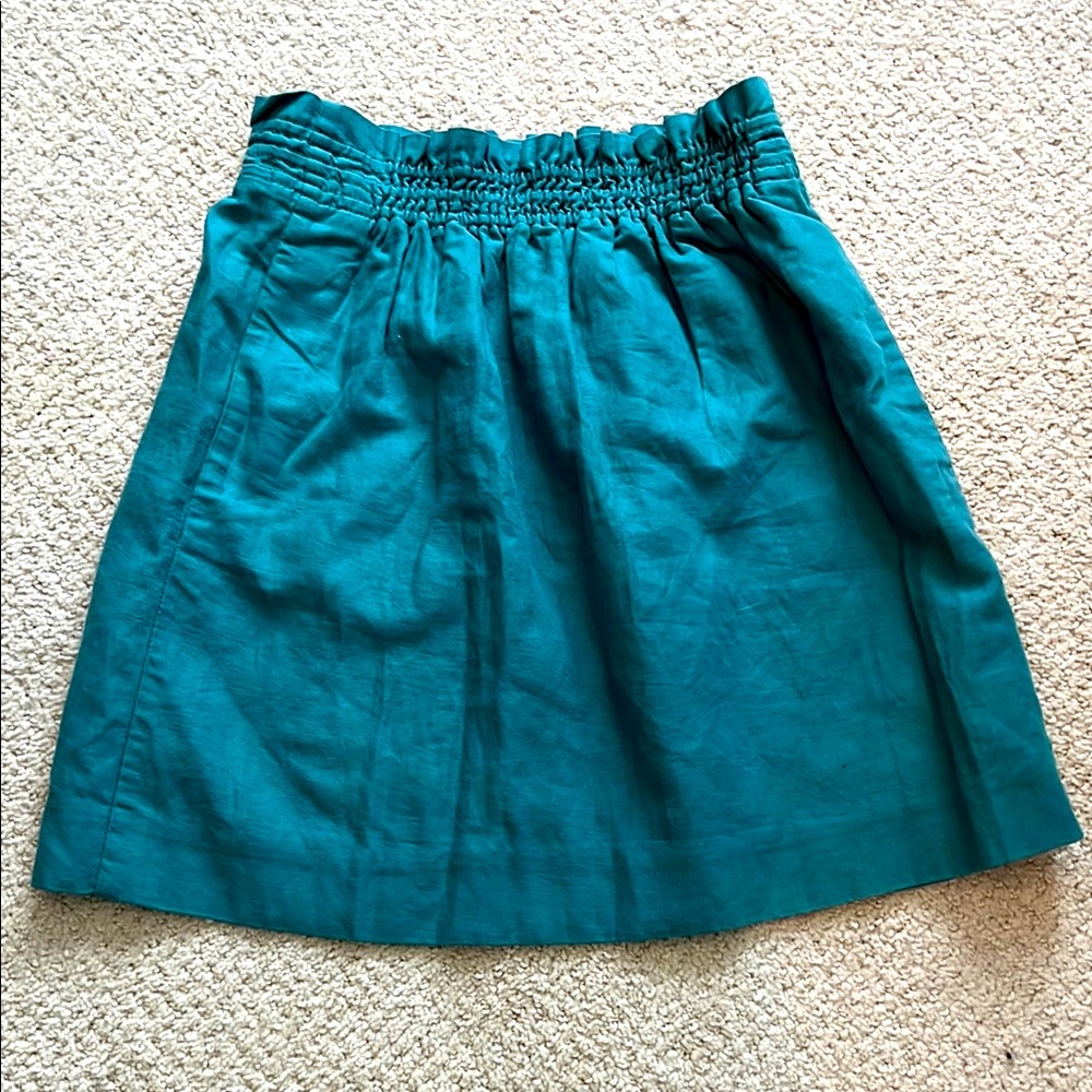 J. Crew Green Mini A-Line Skirt Size 0